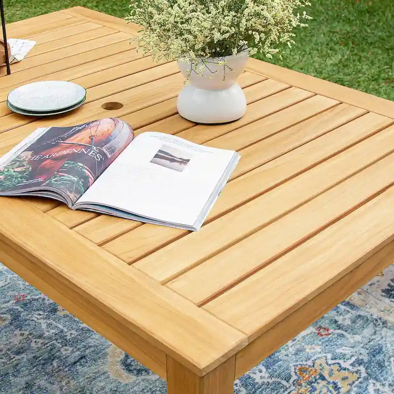Cambridge Casual Paxton 5-piece Teak Outdoor Dining Set - Honey Twist Wicker