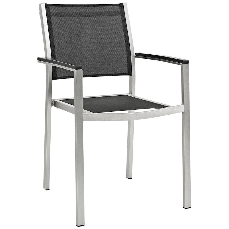 Silver Aluminum Outdoor Dining Set - 6 Seater