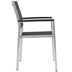 Silver Aluminum Outdoor Dining Set - 6 Seater