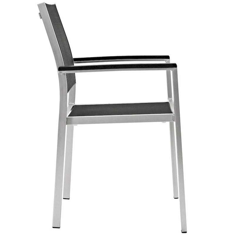 Silver Aluminum Outdoor Dining Set - 6 Seater