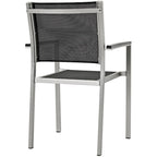 Silver Aluminum Outdoor Dining Set - 6 Seater