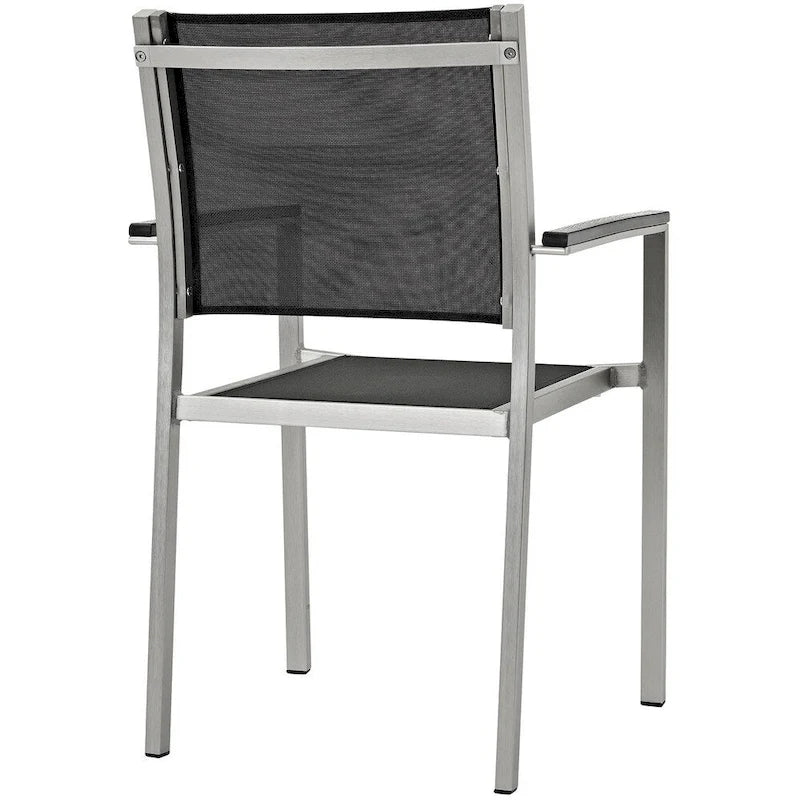 Silver Aluminum Outdoor Dining Set - 6 Seater