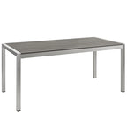 Silver Aluminum Outdoor Dining Set - 6 Seater