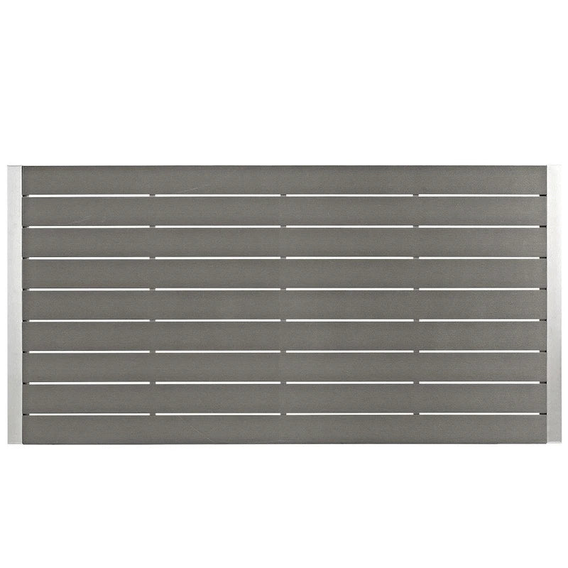 Silver Aluminum Outdoor Dining Set - 6 Seater