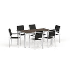 Silver Aluminum Outdoor Dining Set - 6 Seater