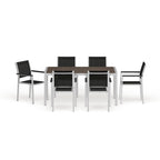 Silver Aluminum Outdoor Dining Set - 6 Seater
