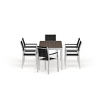 Silver Aluminum Outdoor Dining Set - 6 Seater