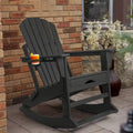 Vrakae Folding and Rocking Adirondack Chair with Ottoman