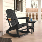 Vrakae Folding and Rocking Adirondack Chair with Ottoman