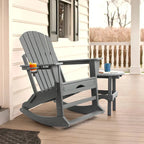 Vrakae Folding and Rocking Adirondack Chair with Ottoman
