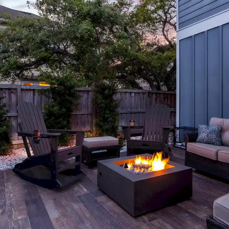 Vrakae Folding and Rocking Adirondack Chair with Ottoman