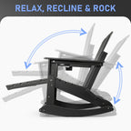 Vrakae Folding and Rocking Adirondack Chair with Ottoman