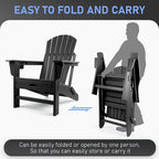 Vrakae Folding and Rocking Adirondack Chair with Ottoman
