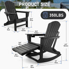 Vrakae Folding and Rocking Adirondack Chair with Ottoman