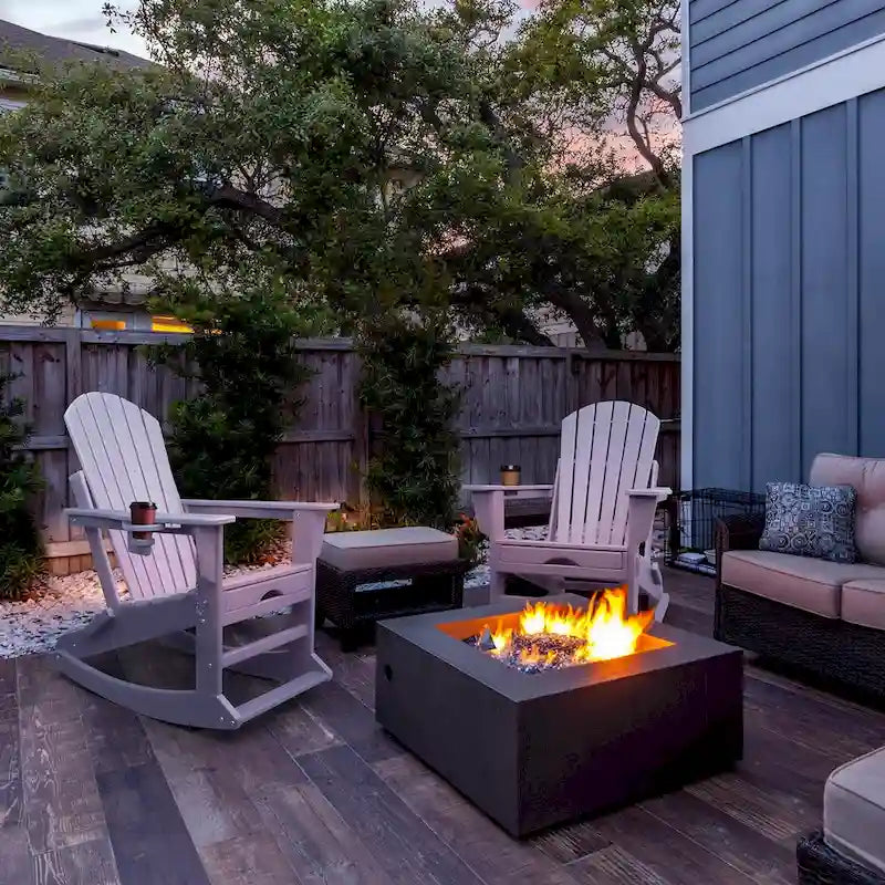 Vrakae Folding and Rocking Adirondack Chair with Ottoman