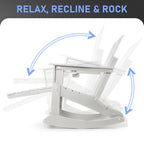 Vrakae Folding and Rocking Adirondack Chair with Ottoman