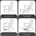 Vrakae Folding and Rocking Adirondack Chair with Ottoman
