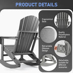 Vrakae Folding and Rocking Adirondack Chair with Ottoman