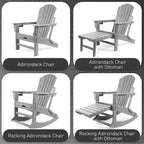 Vrakae Folding and Rocking Adirondack Chair with Ottoman