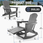 Vrakae Folding and Rocking Adirondack Chair with Ottoman