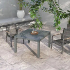 Extendable Dining Table, 41 - 83  Aluminum Frame Patio Table with Wood Effect Steel Top,Rectangle Expandable Patio Table for 6-8