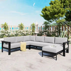 U shaped multi-person outdoor sofa set
