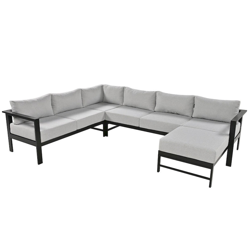 U shaped multi-person outdoor sofa set