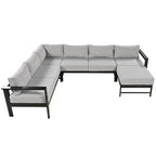 U shaped multi-person outdoor sofa set