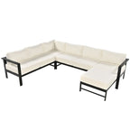 U shaped multi-person outdoor sofa set