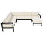 U shaped multi-person outdoor sofa set