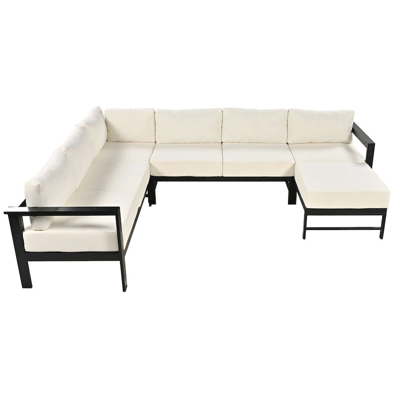 U shaped multi-person outdoor sofa set