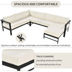 U shaped multi-person outdoor sofa set