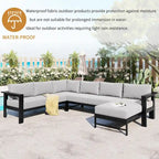 U shaped multi-person outdoor sofa set