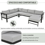 U shaped multi-person outdoor sofa set