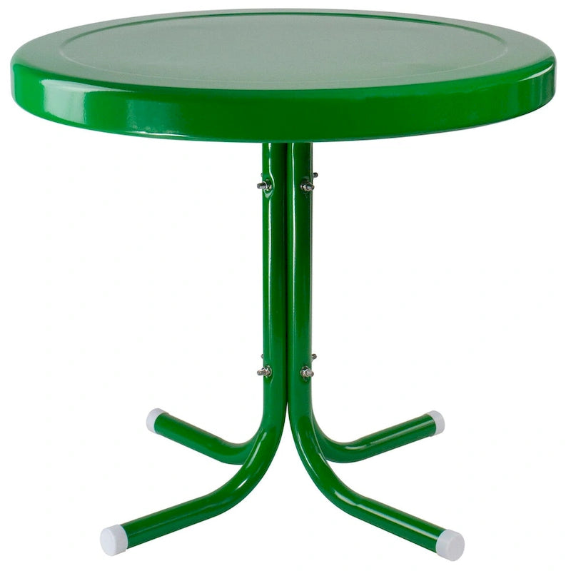 22  Outdoor Retro Round Tulip Metal Side Table Green
