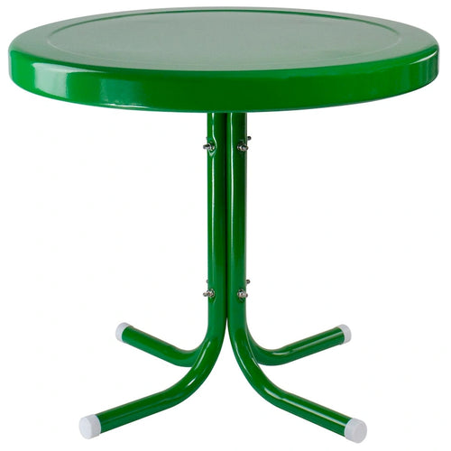 22  Outdoor Retro Round Tulip Metal Side Table Green