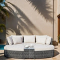 6-Piece PE Wicker Outdoor Conversation Round Sofa Set w/ Coffee Table