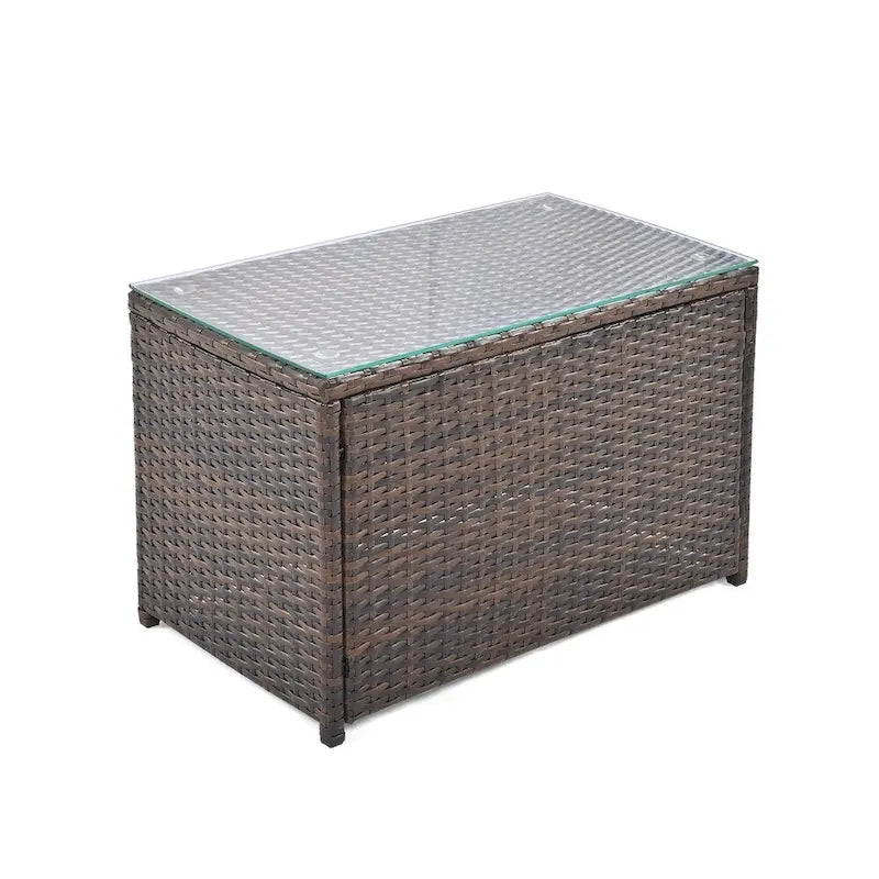 6-Piece PE Wicker Outdoor Conversation Round Sofa Set w/ Coffee Table