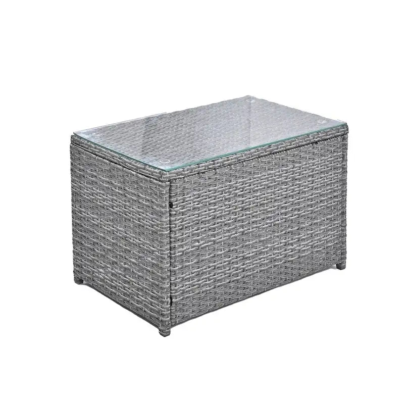 6-Piece PE Wicker Outdoor Conversation Round Sofa Set w/ Coffee Table