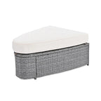 6-Piece PE Wicker Outdoor Conversation Round Sofa Set w/ Coffee Table