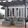 Outsunny 5 Piece Patio Furniture Set, All Weather PE Rattan Conversation Chair, and Ottoman Set