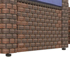 Outsunny 5 Piece Patio Furniture Set, All Weather PE Rattan Conversation Chair, and Ottoman Set