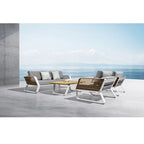 Gray & White Aluminum Outdoor Sofa Set for 5