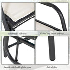 Metal Frame Swing Glider Chairs with Breathable Mesh Fabric (Set of 2)