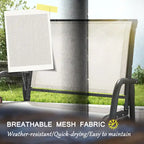 Metal Frame Swing Glider Chairs with Breathable Mesh Fabric (Set of 2)