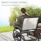 Metal Frame Swing Glider Chairs with Breathable Mesh Fabric (Set of 2)