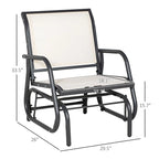 Metal Frame Swing Glider Chairs with Breathable Mesh Fabric (Set of 2)