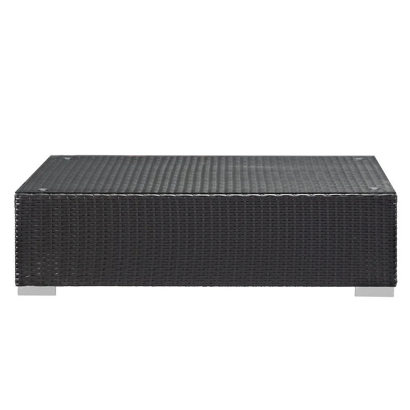 Off-White Rattan Outdoor Coffee Table