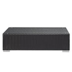 Off-White Rattan Outdoor Coffee Table
