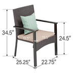 7-Piece Acacia Wood Outdoor Dining Set with Rattan Chairs